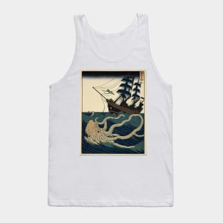 Giant Squid Attacking A Ship Tank Top